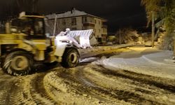 Seydişehir'de kar yağışı sonrası yol temizleme çalışmaları sürüyor