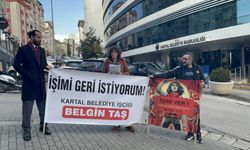 Kartal Belediyesinin işten çıkardığı işçi, belediye önündeki eylemini sürdürüyor