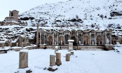 Sagalassos Antik Kenti kar yağışıyla beyaza büründü