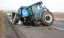 Yozgat'ta tır ile traktörün çarpışması sonucu 1 kişi yaralandı