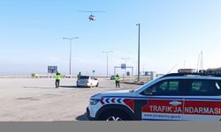 Kırşehir'de jandarma ekipleri "cayrokopter" ile trafik denetimi yaptı