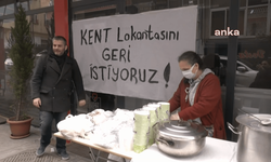 Şişli Kent Lokantası önünde halk sofrası kuruldu