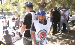 Doruk Madencilik işçilerinden zincirli protesto: İşçiler ve sendika yöneticileri gözaltına alındı