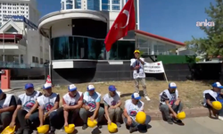 Alacakları ödenmeyen Doruk Madencilik işçileri oturma eylemi başlattı