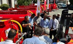 Ankara Nallıhan'da orman yangınlarına karşı köylere su tankerleri dağıtıldı