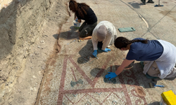 Pompeiopolis Antik Kenti'nde heyecan veren keşif: 105 metrekarelik zemin mozaiği ve 1800 yıllık Eros başı bulundu