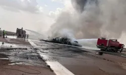 Libya’ya giden iş jeti Misrata’da pistten çıktı: Uçak alev aldı