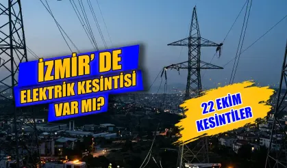 İzmir elektrik kesintisi sorgulama: Hangi mahallelerde elektrik olmayacak? 22 Ekim İzmir'de elektrikler kaçta gelecek?