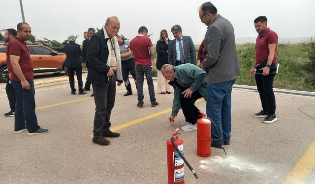 Beypazarı'nda hastane personeline yangın eğitimi verildi