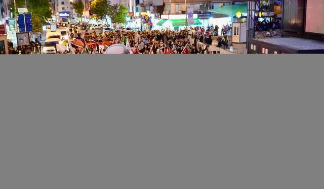 Ümraniye'de Filistin'e destek yürüyüşü düzenlendi
