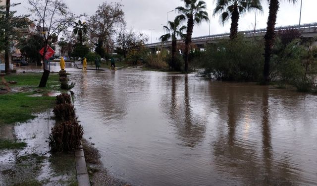 Manavgat'ta şiddetli yağış su baskınlarına neden oldu