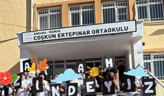 Ankara Mamak'ta bulunan Coşkun Ertepınar Ortaokulu’nda eğitim zor şartlarda