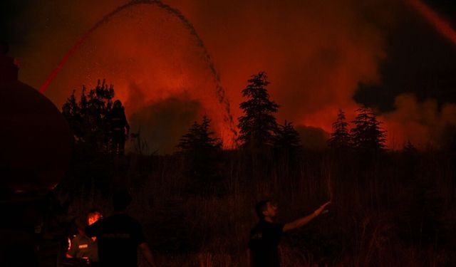 Ankara Yenimahalle’de boş arazideki palet yangını söndürüldü