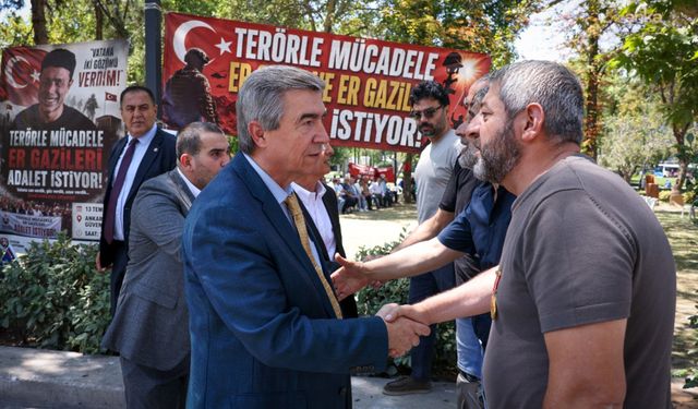 Çankaya Belediyesi, Güvenpark'ta eylemlerini sürdüren gazi ve şehit ailelerini ziyaret etti