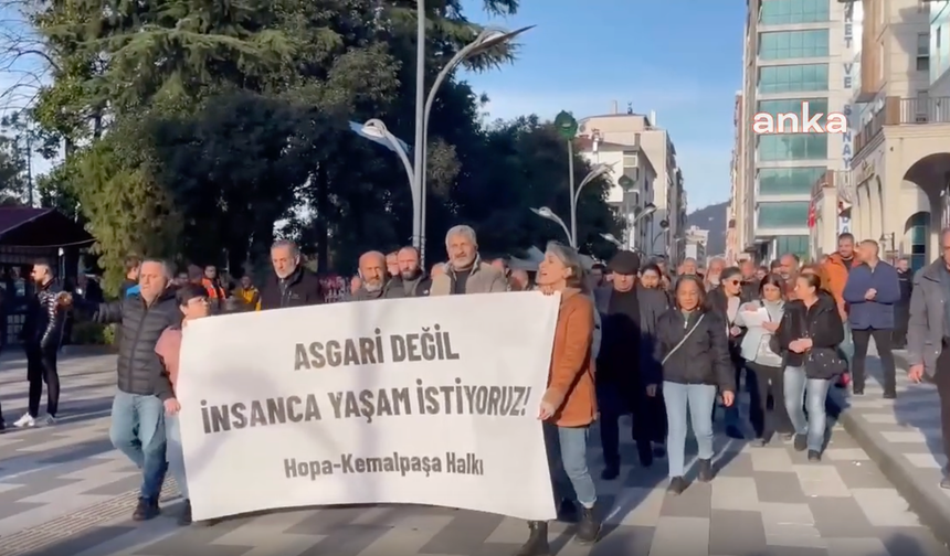 Hopa'da asgari ücret protestosu: 'Bu parayla Mehmet Şimşek yaşasın'